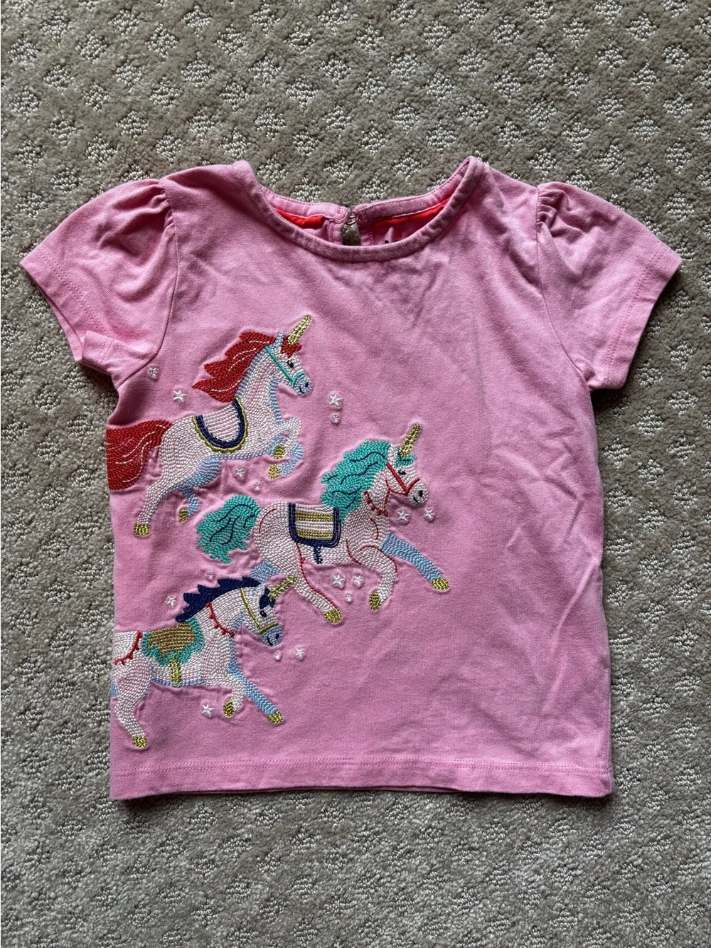 Mini Boden Kids' Embroidered Unicorn T-Shirt